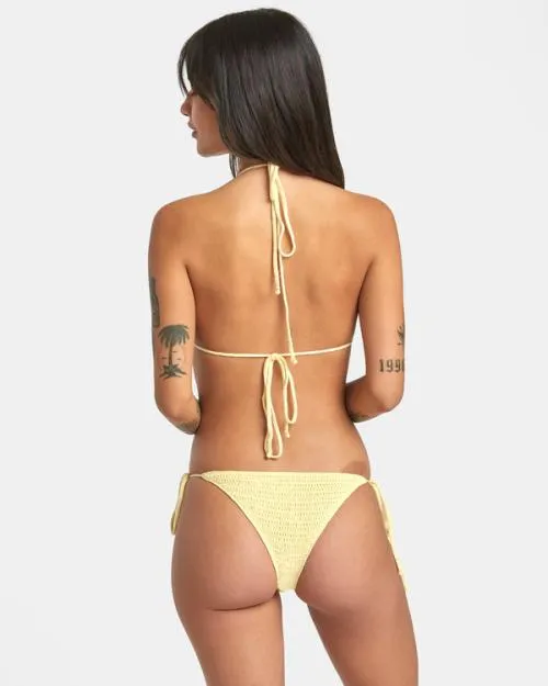 Rvca Glory Triangle Bikini Top Lemon Women Bikini Tops