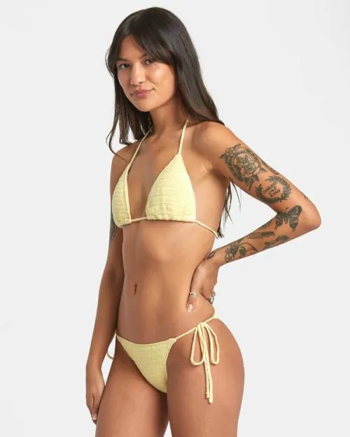 Rvca Glory Triangle Bikini Top Lemon Women Bikini Tops