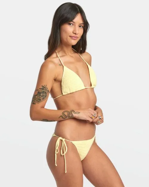 Rvca Glory Triangle Bikini Top Lemon Women Bikini Tops