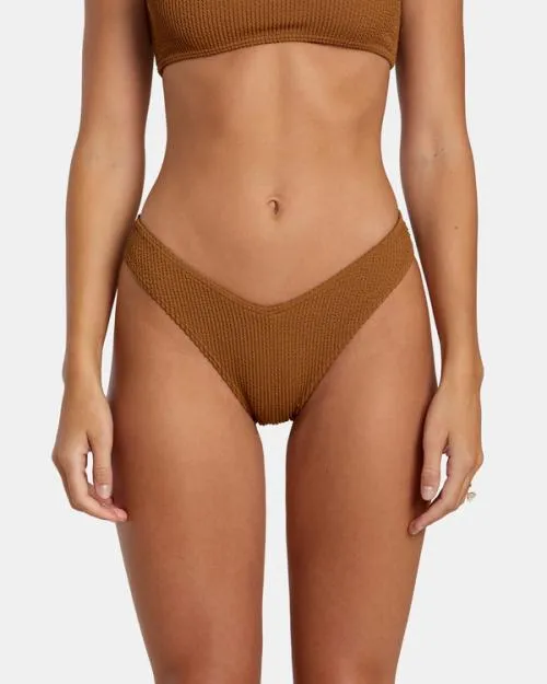 Rvca Grooves Texture High Leg Bikini Bottoms Sienna Women Bikini Bottoms