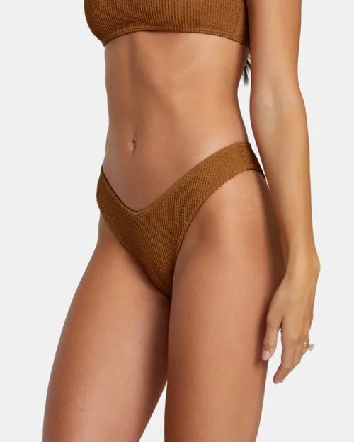 Rvca Grooves Texture High Leg Bikini Bottoms Sienna Women Bikini Bottoms