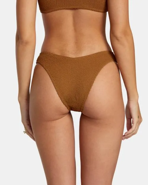 Rvca Grooves Texture High Leg Bikini Bottoms Sienna Women Bikini Bottoms