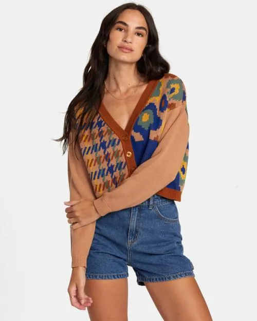 Rvca Happy Hour Cardigan Multi Women Sweaters