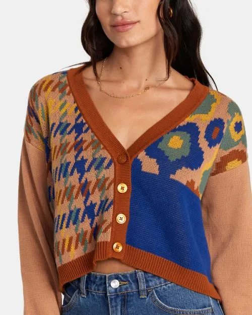 Rvca Happy Hour Cardigan Multi Women Sweaters