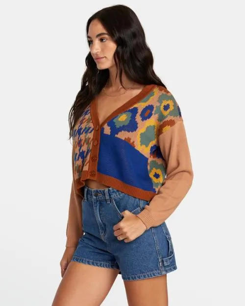 Rvca Happy Hour Cardigan Multi Women Sweaters
