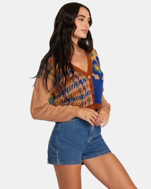 Rvca Happy Hour Cardigan Multi Women Sweaters