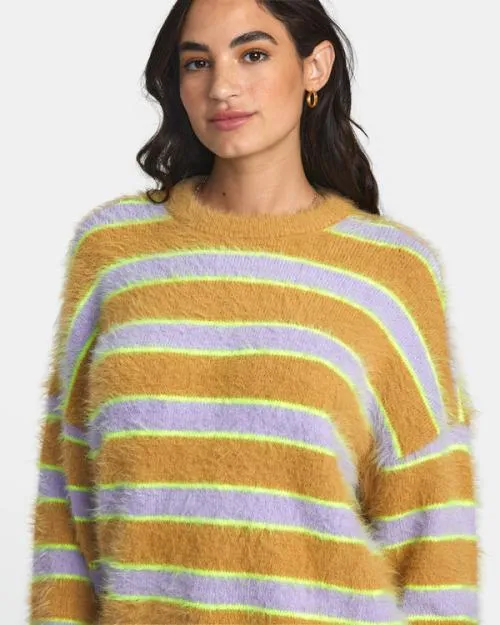 Rvca Hash Sweater Tan Women Sweaters