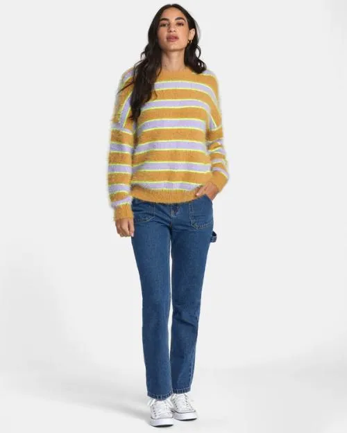 Rvca Hash Sweater Tan Women Sweaters