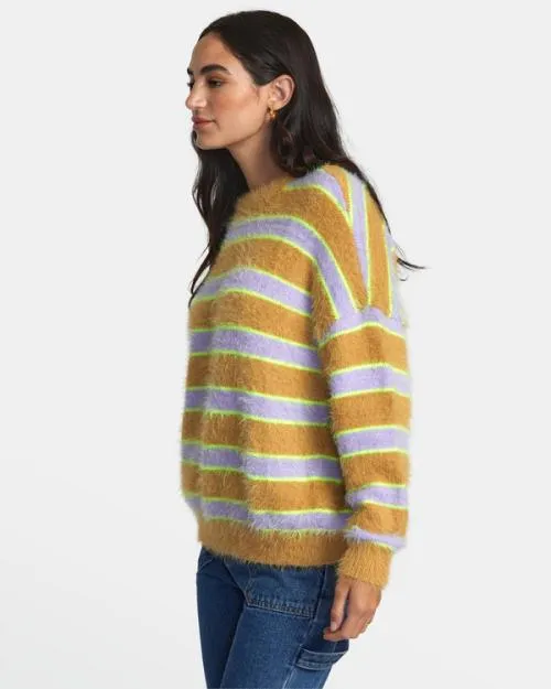 Rvca Hash Sweater Tan Women Sweaters