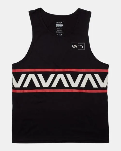 Rvca Hawaii Banded Tank Tee Black SportMen Tees and Tanks