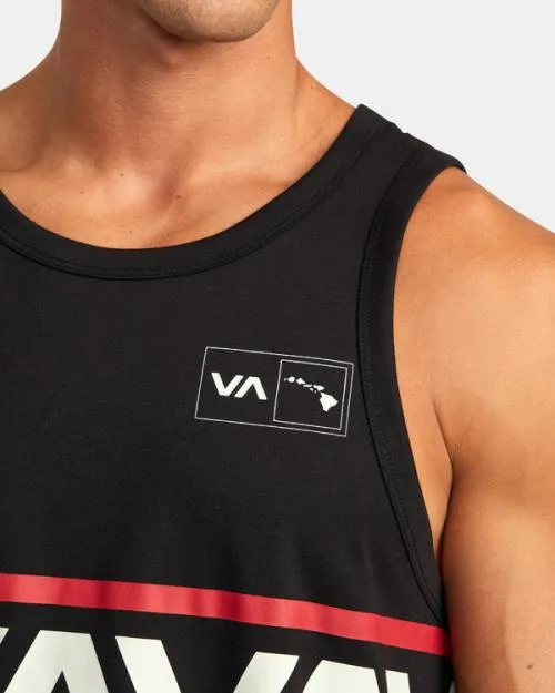 Rvca Hawaii Banded Tank Tee Black SportMen Tees and Tanks