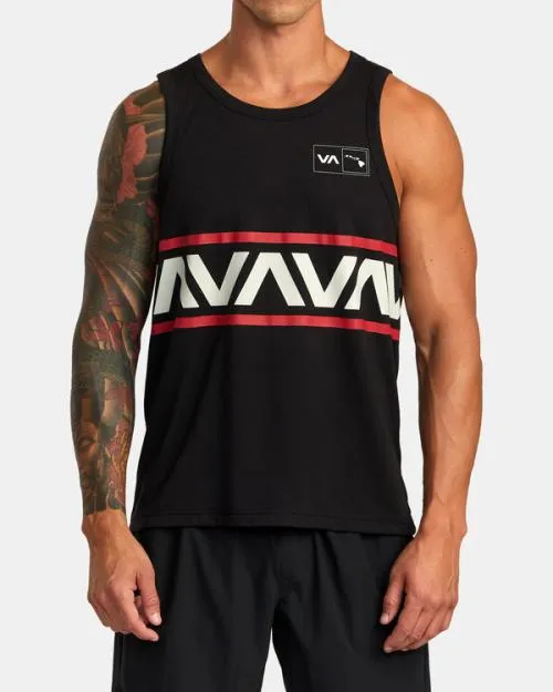 Rvca Hawaii Banded Tank Tee Black SportMen Tees and Tanks