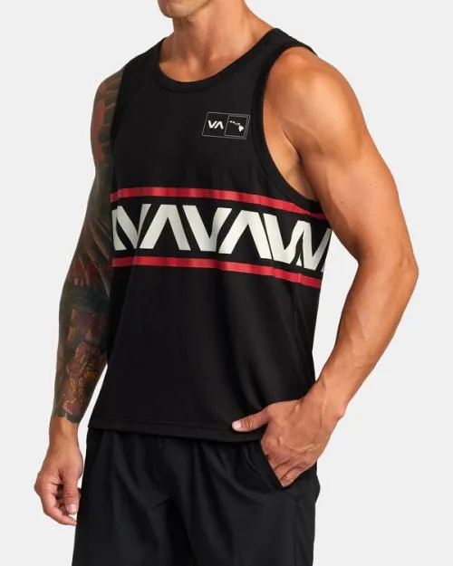 Rvca Hawaii Banded Tank Tee Black SportMen Tees and Tanks