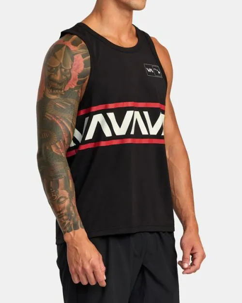 Rvca Hawaii Banded Tank Tee Black SportMen Tees and Tanks