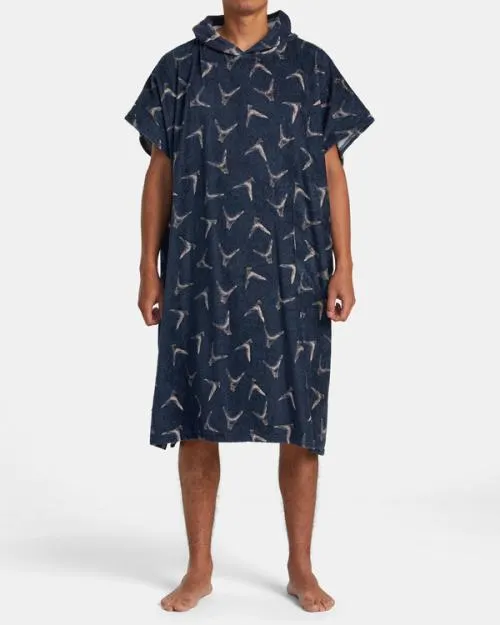 Rvca Hawaii Legend And Mana Poncho Changing Towel Moody Blue Men Other Accessories