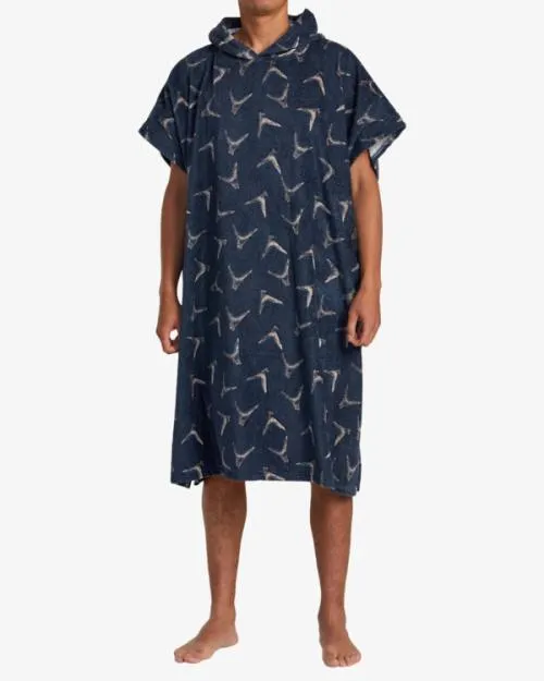 Rvca Hawaii Legend And Mana Poncho Changing Towel Moody Blue Men Other Accessories