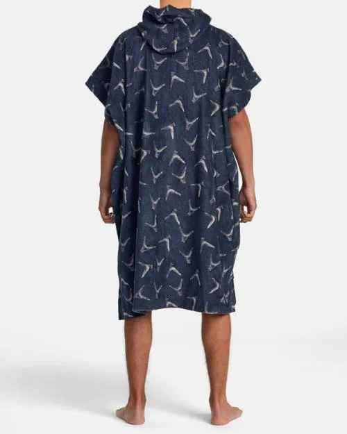 Rvca Hawaii Legend And Mana Poncho Changing Towel Moody Blue Men Other Accessories
