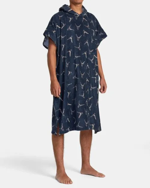 Rvca Hawaii Legend And Mana Poncho Changing Towel Moody Blue Men Other Accessories