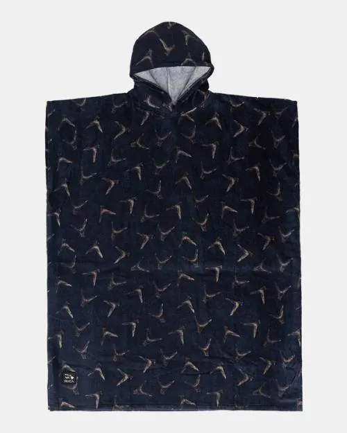 Rvca Hawaii Legend And Mana Poncho Changing Towel Moody Blue Men Other Accessories