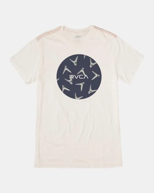 Rvca Hawaii Motors Fins Tee Antique White Men Short Sleeves