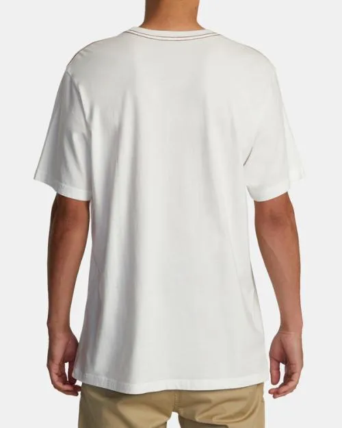 Rvca Hawaii Motors Fins Tee Antique White Men Short Sleeves