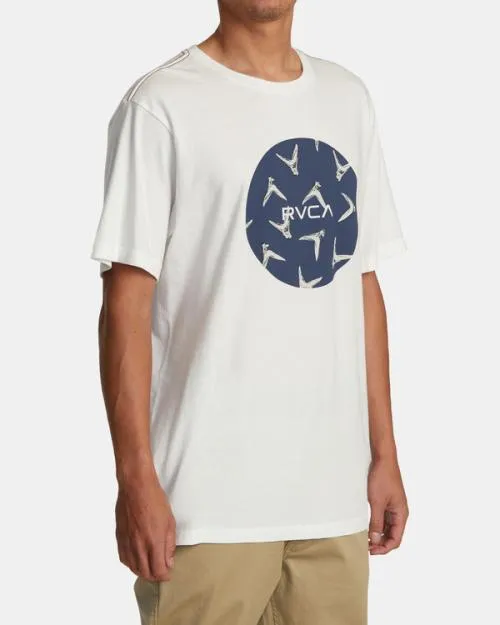 Rvca Hawaii Motors Fins Tee Antique White Men Short Sleeves