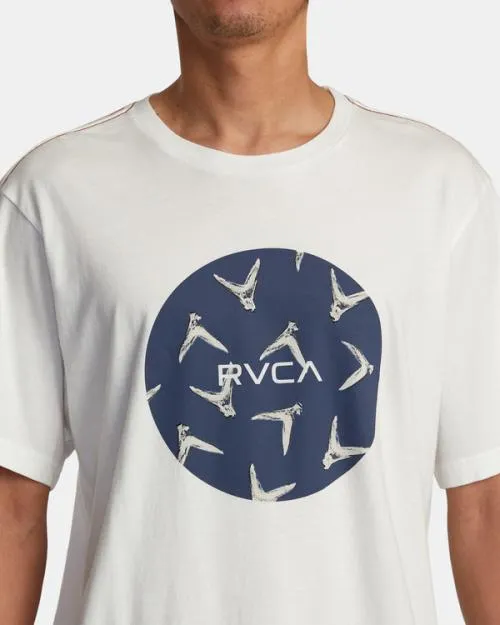 Rvca Hawaii Motors Fins Tee Antique White Men Short Sleeves