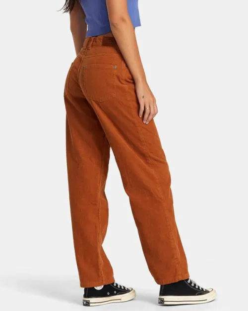 Rvca Heritage Corduroy Wide Leg Pants Caramel Women Pants