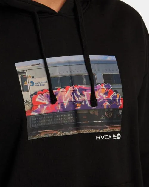 Rvca Hoodie Black Men Hoodies and Sweatshirts