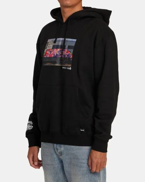 Rvca Hoodie Black Men Hoodies and Sweatshirts