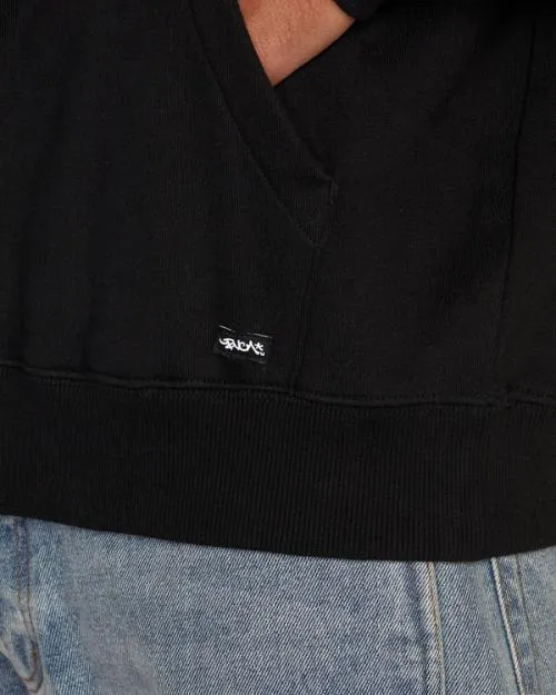 Rvca Hoodie Black Men Hoodies and Sweatshirts