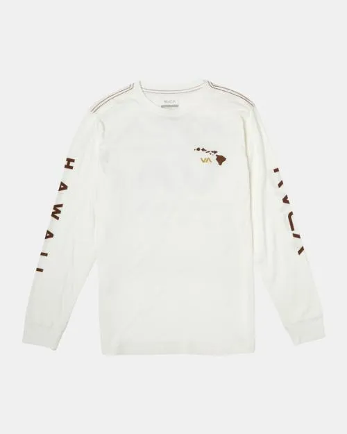 Rvca ISLAND RADIO LS Antique White Men Tees and Tanks
