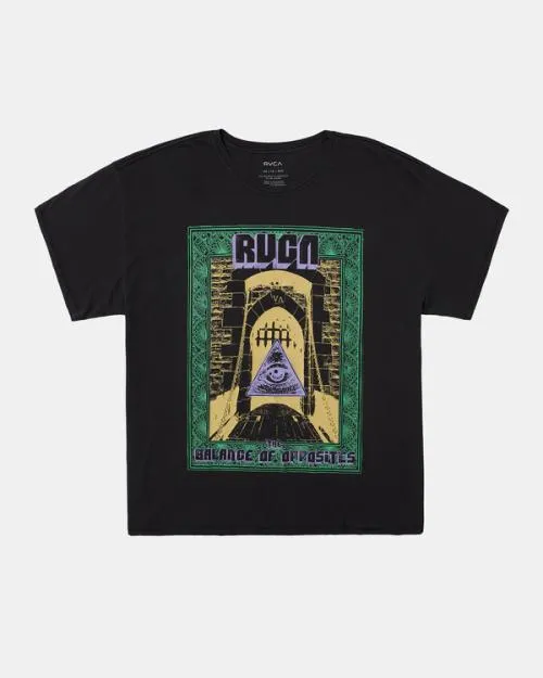 Rvca Keep Kreeper TShirt Washed Black Women Tees and Tanks