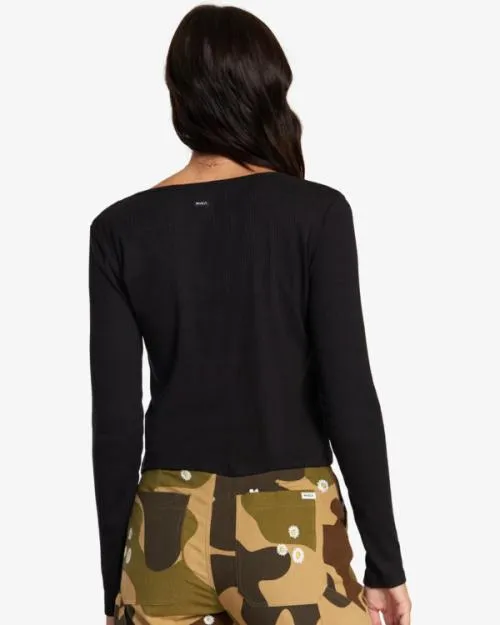 Rvca Love Me Long Sleeve Top Rvca Black Women Tops