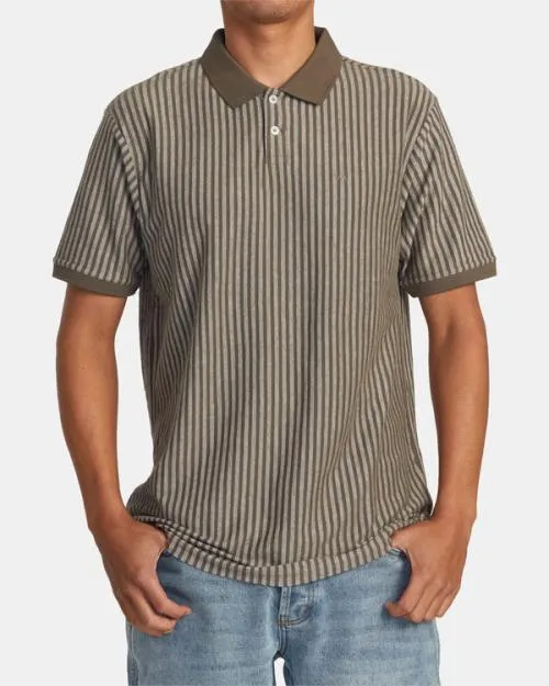 Rvca Marco Polo Short Sleeve Polo Shirt Mushroom Men Short Sleeves