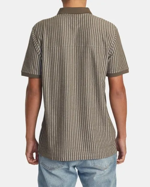 Rvca Marco Polo Short Sleeve Polo Shirt Mushroom Men Short Sleeves