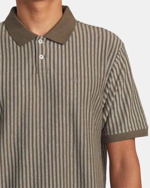 Rvca Marco Polo Short Sleeve Polo Shirt Mushroom Men Short Sleeves