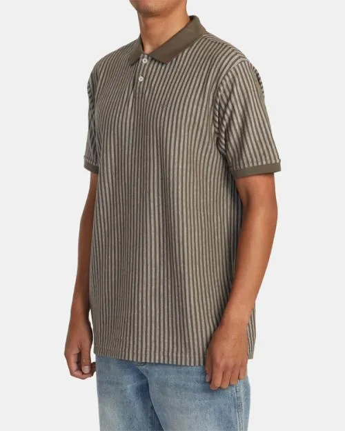 Rvca Marco Polo Short Sleeve Polo Shirt Mushroom Men Short Sleeves