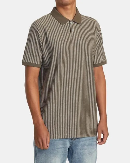 Rvca Marco Polo Short Sleeve Polo Shirt Mushroom Men Short Sleeves