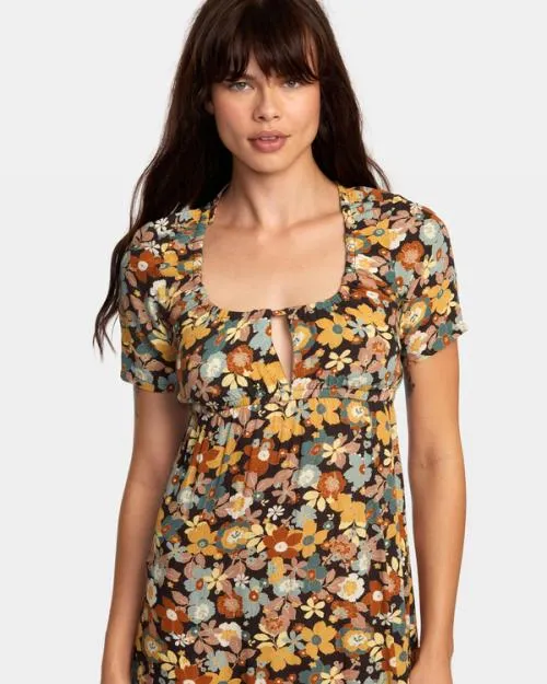 Rvca Ortwein Mini Dress Java Women Dresses and Rompers