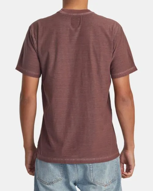 Rvca PTC Stripe TShirt Red Earth Men Short Sleeves