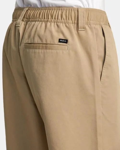 Rvca Recession Collection Americana Elastic Waist Pants Khaki Men Pants