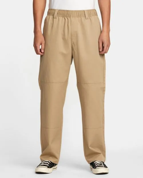 Rvca Recession Collection Americana Elastic Waist Pants Khaki Men Pants