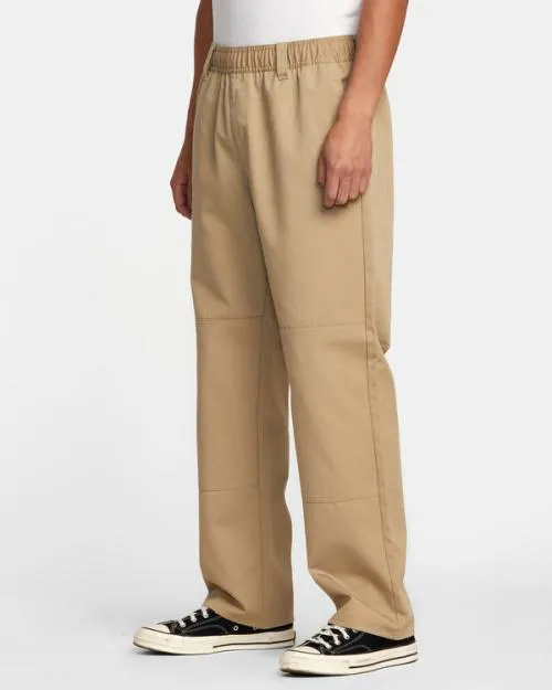 Rvca Recession Collection Americana Elastic Waist Pants Khaki Men Pants