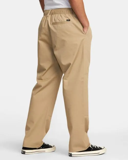 Rvca Recession Collection Americana Elastic Waist Pants Khaki Men Pants
