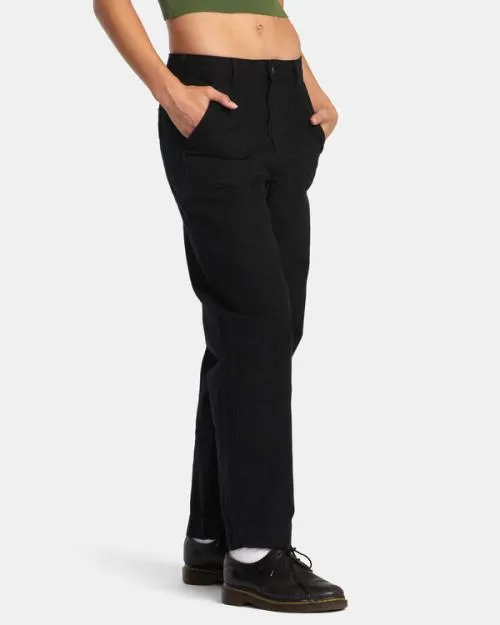 Rvca Recession Workwear Pant True Black Women Pants
