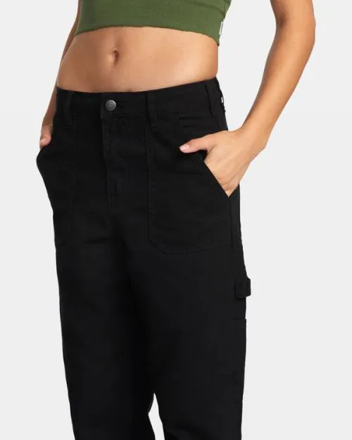 Rvca Recession Workwear Pant True Black Women Pants