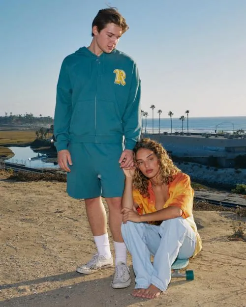 Rvca Rose Machado Thrift ZipUp Hoodie Teal WomenMen Hoodies and Sweatshirts