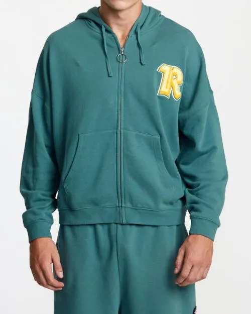 Rvca Rose Machado Thrift ZipUp Hoodie Teal WomenMen Hoodies and Sweatshirts