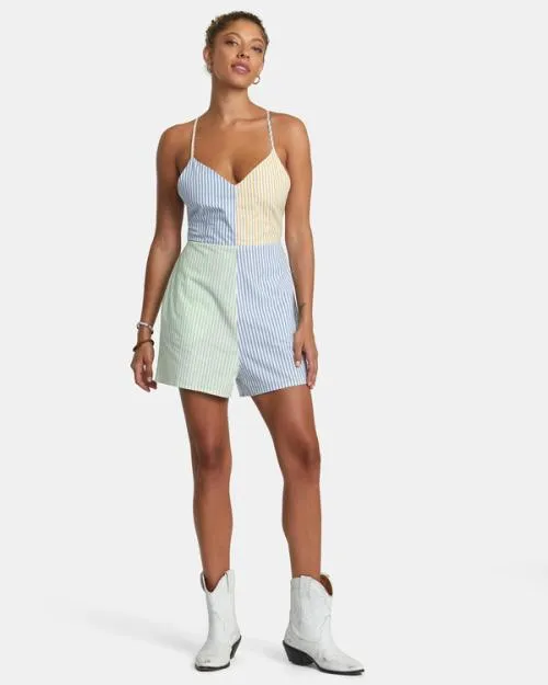 Rvca Saturday Romper Multi Women Dresses and Rompers